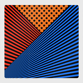 Магнитный плакат 3Х3 с принтом Комбинированный полосатый узор в Екатеринбурге, Полимерный материал с магнитным слоем | 9 деталей размером 9*9 см | Тематика изображения на принте: абстрактный | геометрический | звезды | комбинированный | косые полосы | молодежный | полосатый узор | полосы | популярный | современный