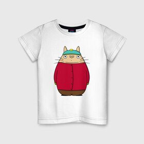 Детская футболка хлопок с принтом Totoro Cartman в Екатеринбурге, 100% хлопок | круглый вырез горловины, полуприлегающий силуэт, длина до линии бедер | ghibli | japan | nature | neigbor | neighbour | totoro | анимация | аниме | гибли | друг | животные | лес | милый | мир | миядзаки | мой сосед тоторо | мульт | мультфильм | природа | сосед | тоторо | хаяо | хранитель | япония