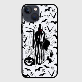 Чехол для iPhone 13 mini с принтом Хэллоуин, Grim Reaper в Екатеринбурге,  |  | Тематика изображения на принте: bat | death | ghost | halloween | horror | spiderweb | вампиры | летучая мышь | летучие мыши | нечистая сила | нечисть | пауки | паутина | привидение | призрак | страшный | тыква | тьма | хеллоуин | хоррор | хэллоуин