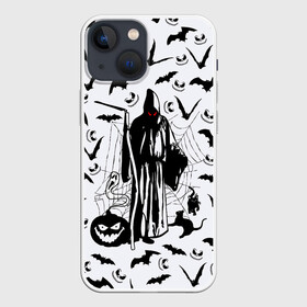 Чехол для iPhone 13 mini с принтом Хэллоуин, Grim Reaper в Екатеринбурге,  |  | bat | death | ghost | halloween | horror | spiderweb | вампиры | летучая мышь | летучие мыши | нечистая сила | нечисть | пауки | паутина | привидение | призрак | страшный | тыква | тьма | хеллоуин | хоррор | хэллоуин