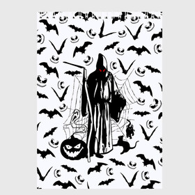 Скетчбук с принтом Хэллоуин, Grim Reaper в Екатеринбурге, 100% бумага
 | 48 листов, плотность листов — 100 г/м2, плотность картонной обложки — 250 г/м2. Листы скреплены сверху удобной пружинной спиралью | bat | death | ghost | halloween | horror | spiderweb | вампиры | летучая мышь | летучие мыши | нечистая сила | нечисть | пауки | паутина | привидение | призрак | страшный | тыква | тьма | хеллоуин | хоррор | хэллоуин