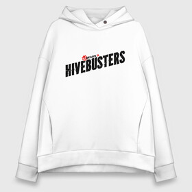 Женское худи Oversize хлопок с принтом Hivebusters в Екатеринбурге, френч-терри — 70% хлопок, 30% полиэстер. Мягкий теплый начес внутри —100% хлопок | боковые карманы, эластичные манжеты и нижняя кромка, капюшон на магнитной кнопке | game studios | games | gears | hivebusters | xbox | иллюстрация