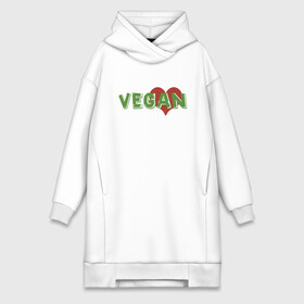 Платье-худи хлопок с принтом Vegan Love в Екатеринбурге,  |  | green | greenpaece | love | vegan | yoga | веган | вегетарианец | гринпис | дерево | еда | животные | жизнь | здоровье | зеленый | йога | любовь | мир | овощи | пища | планета | природа | сердце | фрукты