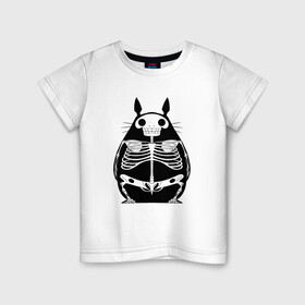 Детская футболка хлопок с принтом Totoro Skeletor в Екатеринбурге, 100% хлопок | круглый вырез горловины, полуприлегающий силуэт, длина до линии бедер | ghibli | japan | nature | neigbor | neighbour | totoro | анимация | аниме | гибли | друг | животные | лес | милый | мир | миядзаки | мой сосед тоторо | мульт | мультфильм | природа | скелет | сосед | тоторо | хаяо | хранитель