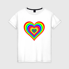 Женская футболка хлопок с принтом равенство в Екатеринбурге, 100% хлопок | прямой крой, круглый вырез горловины, длина до линии бедер, слегка спущенное плечо | однополый | равенство | радуга | свадьба | семья