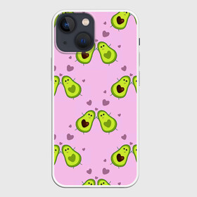 Чехол для iPhone 13 mini с принтом Любовь | Авокадиков в Екатеринбурге,  |  | avocado | food | fruit | pattern | vegan | vegetarian | авокадо | веган | вегетарианство | еда | зелёная | паттерн | правильное питание | фрукт | фрукты