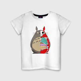 Детская футболка хлопок с принтом Totoro Inside в Екатеринбурге, 100% хлопок | круглый вырез горловины, полуприлегающий силуэт, длина до линии бедер | ghibli | japan | nature | neigbor | neighbour | totoro | анимация | аниме | гибли | друг | животные | лес | милый | мир | миядзаки | мой сосед тоторо | мульт | мультфильм | природа | сосед | тоторо | хаяо | хранитель | япония
