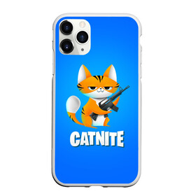 Чехол для iPhone 11 Pro матовый с принтом Catnite в Екатеринбурге, Силикон |  | Тематика изображения на принте: cs go | fortnite | кот | котик | смешной кот | смешной фортнайт | фортнайт | шутер