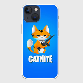 Чехол для iPhone 13 mini с принтом Catnite в Екатеринбурге,  |  | cs go | fortnite | кот | котик | смешной кот | смешной фортнайт | фортнайт | шутер