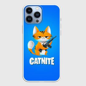 Чехол для iPhone 13 Pro Max с принтом Catnite в Екатеринбурге,  |  | Тематика изображения на принте: cs go | fortnite | кот | котик | смешной кот | смешной фортнайт | фортнайт | шутер