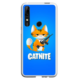 Чехол для Honor P Smart Z с принтом Catnite в Екатеринбурге, Силикон | Область печати: задняя сторона чехла, без боковых панелей | Тематика изображения на принте: cs go | fortnite | кот | котик | смешной кот | смешной фортнайт | фортнайт | шутер