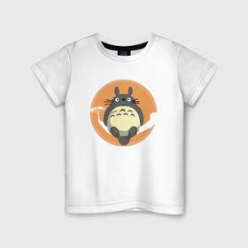 Детская футболка хлопок с принтом Spirit Totoro в Екатеринбурге, 100% хлопок | круглый вырез горловины, полуприлегающий силуэт, длина до линии бедер | Тематика изображения на принте: ghibli | japan | nature | neigbor | neighbour | totoro | анимация | аниме | гибли | друг | животные | лес | милый | мир | миядзаки | мой сосед тоторо | мульт | мультфильм | природа | сосед | тоторо | хаяо | хранитель | япония