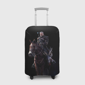Чехол для чемодана 3D с принтом Geralt в Екатеринбурге, 86% полиэфир, 14% спандекс | двустороннее нанесение принта, прорези для ручек и колес | geralt | plotka | the witcher | wild hunt | witcher 3 | ведьмак | ведьмак 3 | геральт | дикая охота | плотва