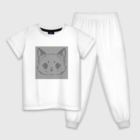 Детская пижама хлопок с принтом Small panda illusion в Екатеринбурге, 100% хлопок |  брюки и футболка прямого кроя, без карманов, на брюках мягкая резинка на поясе и по низу штанин
 | art | illusion | арт | иллюзия | линии | надпись | оптическая | оптическая иллюзия