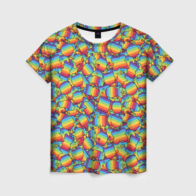 Женская футболка 3D с принтом POP IT МИКС | ПОП ИТ в Екатеринбурге, 100% полиэфир ( синтетическое хлопкоподобное полотно) | прямой крой, круглый вырез горловины, длина до линии бедер | pop it | popit | антистресс | игрушка | поп ит | попит | пузырчатая плёнка | пупырка | симпл димпл | симплдимпл