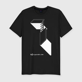Мужская футболка хлопок Slim с принтом Архитектон 1Б в Екатеринбурге, 92% хлопок, 8% лайкра | приталенный силуэт, круглый вырез ворота, длина до линии бедра, короткий рукав | архитектон | архитектура | геометрия | конструкция | тени