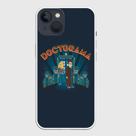 Чехол для iPhone 13 с принтом Doctorama в Екатеринбурге,  |  | Тематика изображения на принте: doctor who | futurama | serial | доктор кто | путешествия во времени | сериал | сериалы | фантастика | футурама