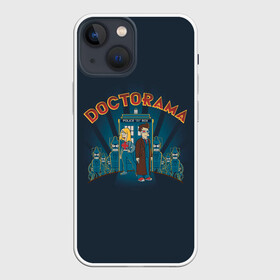 Чехол для iPhone 13 mini с принтом Doctorama в Екатеринбурге,  |  | doctor who | futurama | serial | доктор кто | путешествия во времени | сериал | сериалы | фантастика | футурама