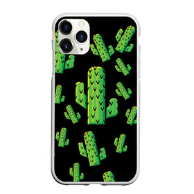 Чехол для iPhone 11 Pro матовый с принтом Cactus Time - Веселые кактусы в Екатеринбурге, Силикон |  | cactus time | веселый | зеленый | кактусы | милый