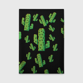 Обложка для автодокументов с принтом Cactus Time - Веселые кактусы в Екатеринбурге, натуральная кожа |  размер 19,9*13 см; внутри 4 больших “конверта” для документов и один маленький отдел — туда идеально встанут права | Тематика изображения на принте: cactus time | веселый | зеленый | кактусы | милый