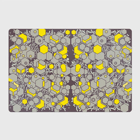 Магнитный плакат 3Х2 с принтом абстракция киберпанк в Екатеринбурге, Полимерный материал с магнитным слоем | 6 деталей размером 9*9 см | абстракция | андроид | киберпанк | провода | робот | симметрия | шестигранники