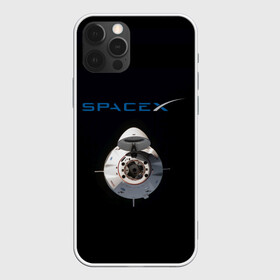 Чехол для iPhone 12 Pro с принтом SpaceX Dragon 2 в Екатеринбурге, силикон | область печати: задняя сторона чехла, без боковых панелей | rocket | ship | space | spaceship | spacex | икс | корабль | космический | космос | ракета | спейс