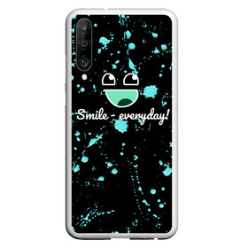 Чехол для Honor P30 с принтом Smile Evereday - Улыбайся ! в Екатеринбурге, Силикон | Область печати: задняя сторона чехла, без боковых панелей | кислота | подарок | пятна | смайл | улыбка