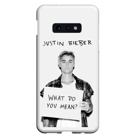 Чехол для Samsung S10E с принтом JUSTIN BIEBER в Екатеринбурге, Силикон | Область печати: задняя сторона чехла, без боковых панелей | bieber | boy | justin | mean | music | pop | rnb | song | usa | what | бибер | джастин | музыка | парень | певец | песни | попса | портрет | сша