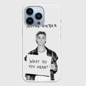 Чехол для iPhone 13 Pro с принтом JUSTIN BIEBER в Екатеринбурге,  |  | bieber | boy | justin | mean | music | pop | rnb | song | usa | what | бибер | джастин | музыка | парень | певец | песни | попса | портрет | сша