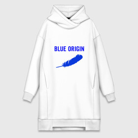 Платье-худи хлопок с принтом Blue Origin logo перо в Екатеринбурге,  |  | blue origin | logo | блю ориджин | логотип | перо