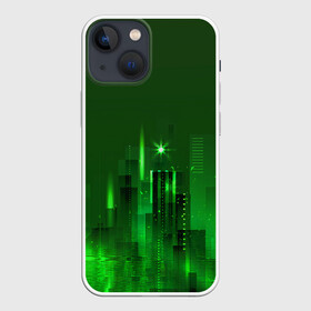 Чехол для iPhone 13 mini с принтом Зеленый город в Екатеринбурге,  |  | большие строения | большой город | высокие постройки | дома | здания | многоэтажки | постройки