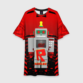 Детское платье 3D с принтом ROBO | ROBLOX | РОБЛОКС (Z) в Екатеринбурге, 100% полиэстер | прямой силуэт, чуть расширенный к низу. Круглая горловина, на рукавах — воланы | game | gamer | roblox | robo | simulator | игра | конструктор | роблок | роблокс | робо | симулятор | строительство | фигура