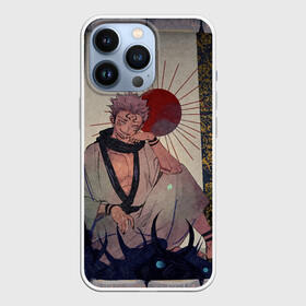 Чехол для iPhone 13 Pro с принтом Задумчивый Сукуна в Екатеринбурге,  |  | anime | black | cursed spirit | demon | evil | good | itadori yuji | magic battle | shaman | sukuna | white | ying yang | аниме | белое | демон | добро | зло | инь ян | итадори юдзи | магическая битва | проклятый дух | рёмен сукуна | черное | шаман