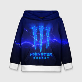 Детская толстовка 3D с принтом MONSTER ENERGY МОЛНИЯ в Екатеринбурге, 100% полиэстер | двухслойный капюшон со шнурком для регулировки, мягкие манжеты на рукавах и по низу толстовки, спереди карман-кенгуру с мягким внутренним слоем | monster | monster energy | монстер | монстер енерджи | монстер енэрджи | монстер энерджи | энергетик | энергетический напиток