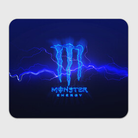 Коврик для мышки прямоугольный с принтом MONSTER ENERGY МОЛНИЯ в Екатеринбурге, натуральный каучук | размер 230 х 185 мм; запечатка лицевой стороны | monster | monster energy | монстер | монстер енерджи | монстер енэрджи | монстер энерджи | энергетик | энергетический напиток