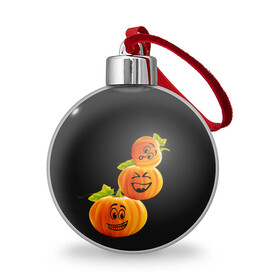 Ёлочный шар с принтом Хэллоуин смешные тыквы в Екатеринбурге, Пластик | Диаметр: 77 мм | день всех святых | забавные рожицы | карнавал | праздник | смешные | тыквы | хэллоуин
