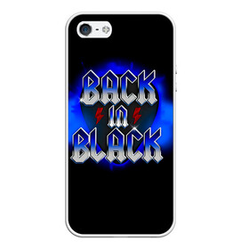 Чехол для iPhone 5/5S матовый с принтом BACK in BLACK AC/DC в Екатеринбурге, Силикон | Область печати: задняя сторона чехла, без боковых панелей | ac dc | acdc | acdc ас дс | angus | back in black | highway to hell | mckinnon | you | австралийская | ангус янг | ас дс | асдс | блюз | в форме | гитара | группа | крис слэйд | метал | молния | музыка | певец | рок | рок н ролл | стиви янг