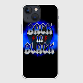 Чехол для iPhone 13 mini с принтом BACK in BLACK AC DC в Екатеринбурге,  |  | ac dc | acdc | acdc ас дс | angus | back in black | highway to hell | mckinnon | you | австралийская | ангус янг | ас дс | асдс | блюз | в форме | гитара | группа | крис слэйд | метал | молния | музыка | певец | рок | рок н ролл | стиви янг