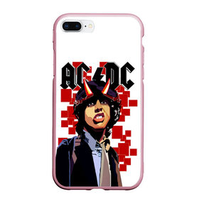 Чехол для iPhone 7Plus/8 Plus матовый с принтом AC/DC Ангус Янг в Екатеринбурге, Силикон | Область печати: задняя сторона чехла, без боковых панелей | ac dc | acdc | acdc ас дс | angus | back in black | highway to hell | mckinnon | you | австралийская | ангус янг | ас дс | асдс | блюз | в форме | гитара | группа | крис слэйд | метал | молния | музыка | певец | рок | рок н ролл | стиви янг