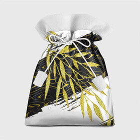 Подарочный 3D мешок с принтом Абстракция с золотыми листьями в Екатеринбурге, 100% полиэстер | Размер: 29*39 см | абстрактный | абстракция | белый | графика | золотистый | золото | золотой | крупная | крупный | листва | листики | листья | мазки | черный