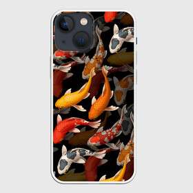 Чехол для iPhone 13 mini с принтом Карпы кои | Японские карпы в Екатеринбурге,  |  | восточные карпы | восточные рыбки | западные карпы | западные рыбы | карпы | карпы кои | кои | морские жители | рыбы | рыбы паттерн | японские карпы | японские кои