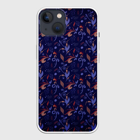 Чехол для iPhone 13 с принтом Абстрактный растительный узор в Екатеринбурге,  |  | абстракция | дудл | дудлинг | дудлы | завитки | завитушки | орнамент | растительный | узор | узорчик | хохлома | цветочный