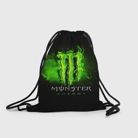 Рюкзак-мешок 3D с принтом MONSTER ENERGY NEON | НЕОН в Екатеринбурге, 100% полиэстер | плотность ткани — 200 г/м2, размер — 35 х 45 см; лямки — толстые шнурки, застежка на шнуровке, без карманов и подкладки | monster | monster energy | монстер | монстер енерджи | монстер енэрджи | монстер энерджи | неон | энергетик | энергетический напиток