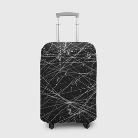 Чехол для чемодана 3D с принтом ТЕКСТУРА ГРАНЖ | GRUNGE  в Екатеринбурге, 86% полиэфир, 14% спандекс | двустороннее нанесение принта, прорези для ручек и колес | grunge | texture | гранж | краска | линии | потертости | старина | текстура