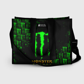 Сумка-шоппер 3D с принтом MONSTER ENERGY NEON | МОНСТЕР в Екатеринбурге, 100% полиэстер | застегивается на металлическую кнопку; внутренний карман застегивается на молнию. Стенки укреплены специальным мягким материалом, чтобы защитить содержимое от несильных ударов
 | monster | monster energy | монстер | монстер енерджи | монстер енэрджи | монстер энерджи | неон | энергетик | энергетический напиток