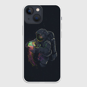 Чехол для iPhone 13 mini с принтом Космическая медуза в Екатеринбурге,  |  | space | галактика | иллюстрация | космонавт | медуза