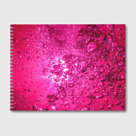 Альбом для рисования с принтом Розовые Пузырьки в Екатеринбурге, 100% бумага
 | матовая бумага, плотность 200 мг. | Тематика изображения на принте: абстрактный розовый | неоновый розовый | розовая вода | розовый мир