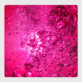 Магнитный плакат 3Х3 с принтом Розовые Пузырьки в Екатеринбурге, Полимерный материал с магнитным слоем | 9 деталей размером 9*9 см | Тематика изображения на принте: абстрактный розовый | неоновый розовый | розовая вода | розовый мир