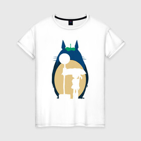 Женская футболка хлопок с принтом Street Totoro в Екатеринбурге, 100% хлопок | прямой крой, круглый вырез горловины, длина до линии бедер, слегка спущенное плечо | ghibli | japan | nature | neigbor | neighbour | totoro | анимация | аниме | гибли | друг | животные | лес | милый | мир | миядзаки | мой сосед тоторо | мульт | мультфильм | природа | сосед | тоторо | хаяо | хранитель | япония