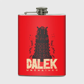 Фляга с принтом Dalek в Екатеринбурге, металлический корпус | емкость 0,22 л, размер 125 х 94 мм. Виниловая наклейка запечатывается полностью | doctor who | serial | доктор кто | путешествия во времени | сериал | сериалы | фантастика